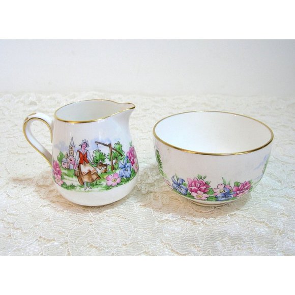 Evangeline's Acadian Gardens, Crown Staffordshire Sugar ans Creamer Set - Picture 2 of 4